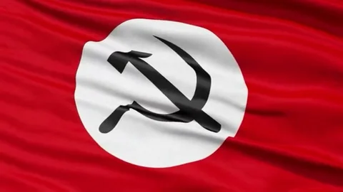 Detailed slow motion Union of Soviet Socialist Republics flag in the wind Video stock 102717163
