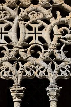 Detailed stonework showcases the remarkable craftsmanship of the Batalha Mona Stock Photos