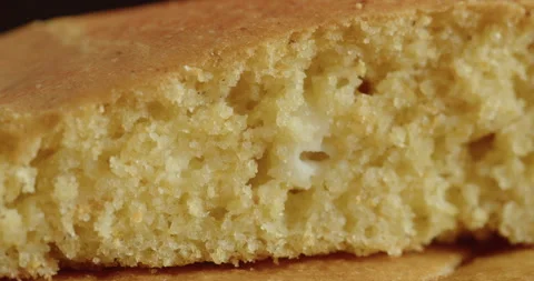 Detailed structure of baked cornbread 4K sliding video Stock Footage 249567165
