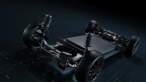 Detailed technical structure of a modern electric car. Stock-Footage 329289804