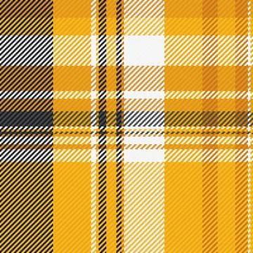 Detailed textile pattern featuring a classic plaid design in warm yellow, bla 스톡 일러스트