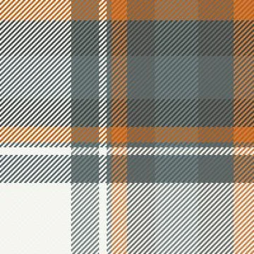 Detailed textile pattern of plaid fabric in gray, orange and white colors. .. Stock-Illustration