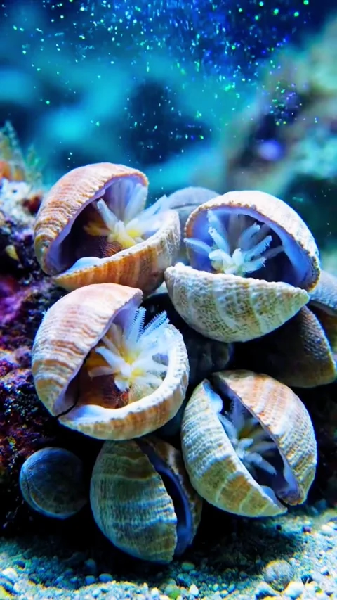 Detailed Texture of Ancient Underwater Stone Formations and Sea Floor 库存影片 337014335