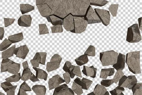 Detailed texture of a crumbling gray surface, with numerous polygonal Stock Illustration
