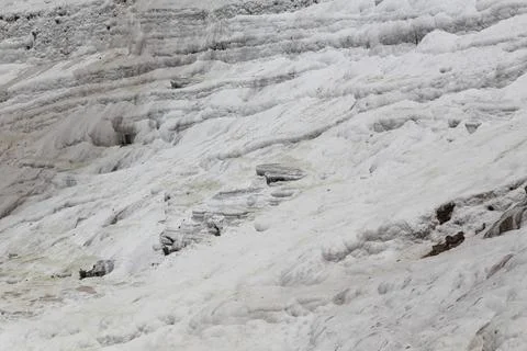 Detailed texture of eroded rocks in Pamukkale, Turkey. Characteristic sedimenta Stock Photos