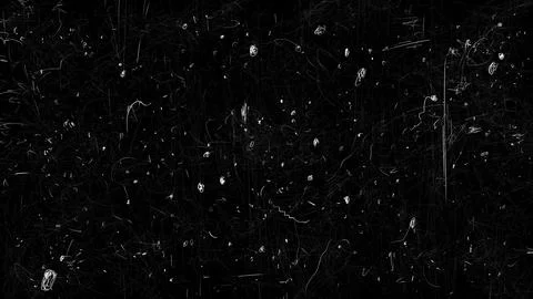 Detailed texture of scratch damage and white dot on black background. Stock Photos
