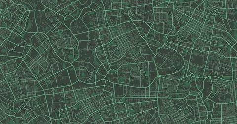 Detailed urban infrastructure pattern featuring winding roads and building 스톡 일러스트