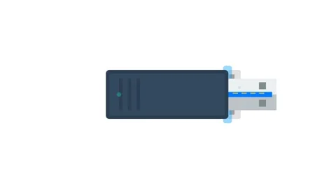 Detailed USB Flash Drive Connector Plugging Animation with Seamless Motion Lo Stock Footage 346611893