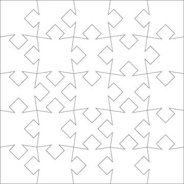 Detailed various shapes puzzle grid outline overlay. Jigsaw puzzle blank イラスト素材