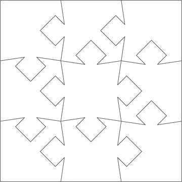 Detailed various shapes puzzle grid outline overlay. Jigsaw puzzle blank Stock Illustration