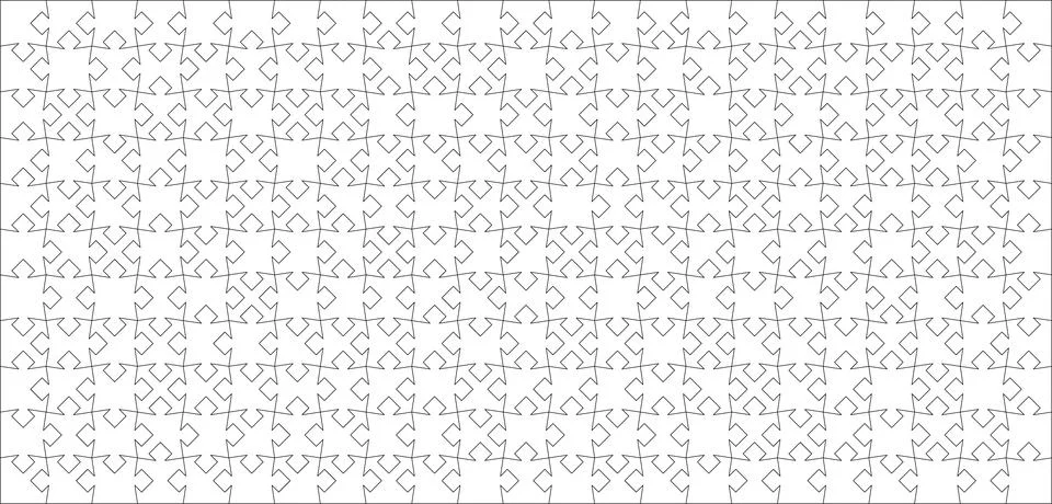 Detailed various shapes puzzle grid outline overlay. Jigsaw puzzle blank Stock Illustration