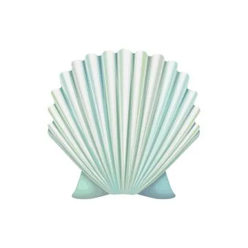 Detailed vector icon of scallop shell. Ocean mollusk. Object of underwater world Illustrazione stock
