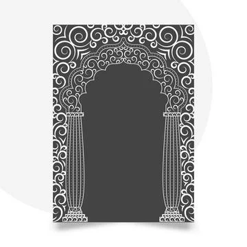 Detailed vector illustration of a classical Mughal or Moorish arch design w.. Stock Illustration