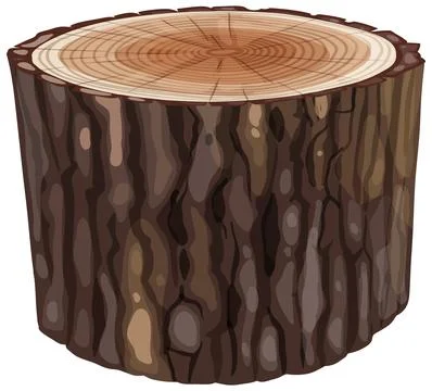 Detailed Vector Illustration of Tree Stump Stock Illustration