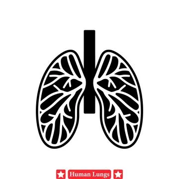 Detailed Vector Illustrations of Human Lungs Tailored for Medical Research .. Illustrazione stock