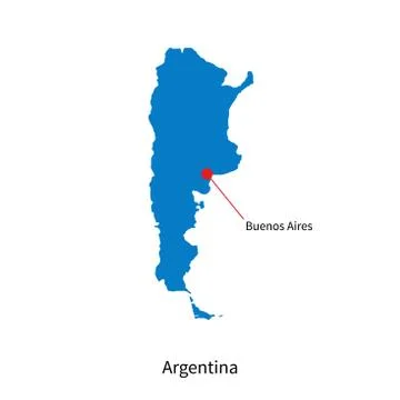 Detailed vector map of Argentina and capital city Buenos Aires Stock-Illustration