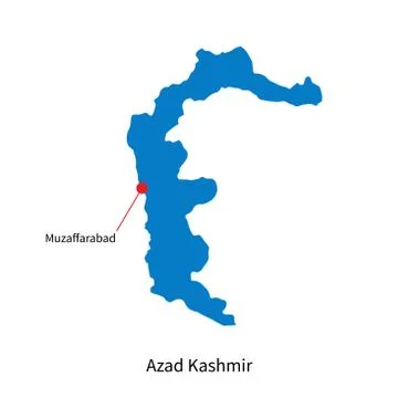 Detailed vector map of Azad Kashmir and capital city Muzaffarabad Illustration