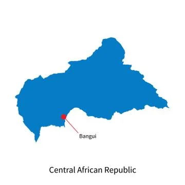 Detailed vector map of Central African Republic and capital city Bangui Stock-Illustration