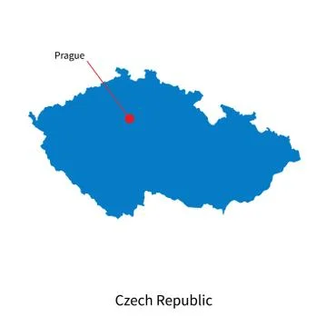Detailed vector map of Czech Republic and capital city Prague イラスト素材