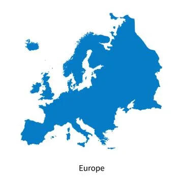 Detailed vector map of Europe Stock Illustration