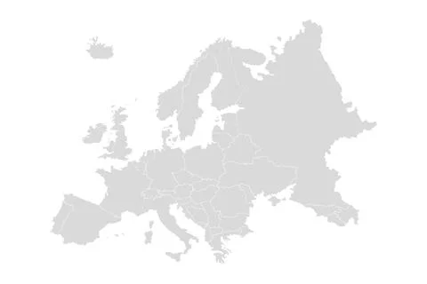 Detailed vector map of Europe Stock Illustration