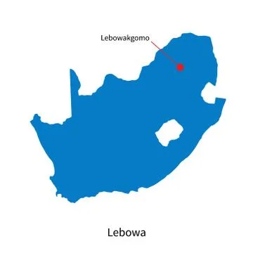 Detailed vector map of Lebowa and capital city Lebowakgomo Stock-Illustration