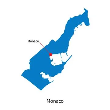 Detailed vector map of Monaco and capital city Monaco 스톡 일러스트