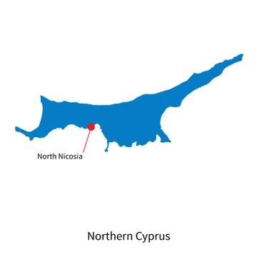 Detailed vector map of Northern Cyprus and capital city North Nicosia Stock-Illustration