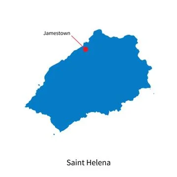 Detailed vector map of Saint Helena and capital city Jamestown 스톡 일러스트