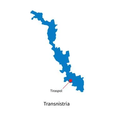 Detailed vector map of Transnistria and capital city Tiraspol Stockillustratie