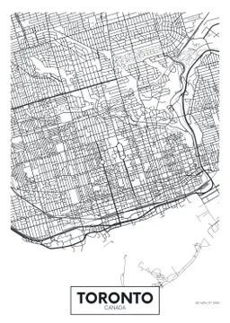 Detailed vector poster city map Toronto Stock Illustration