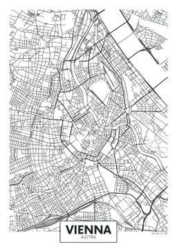 Detailed vector poster city map Vienna Stock Illustration
