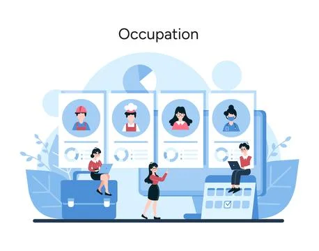 A detailed vector representation of professional diversity shaping targeted Stock Illustration