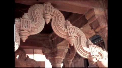 Detailed View of Architectural Stonework Stock Footage 276292821