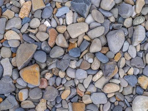 Detailed view of assorted rounded stones Stock Photos