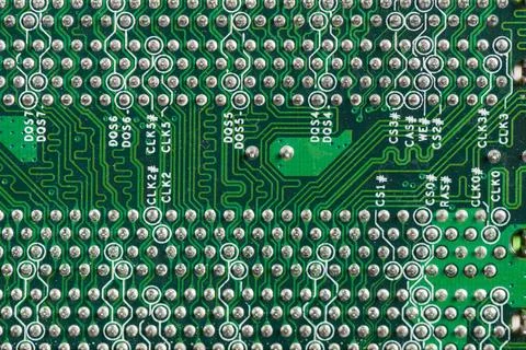 Detailed view computer circuit board Stock Photos