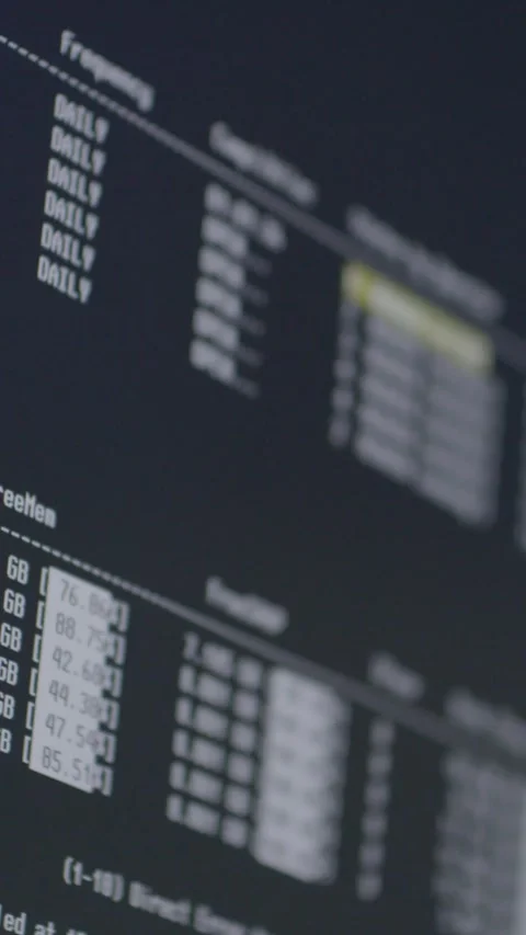 Detailed View of Data on Screen in Technology-driven Workspace Stock Footage 321728421