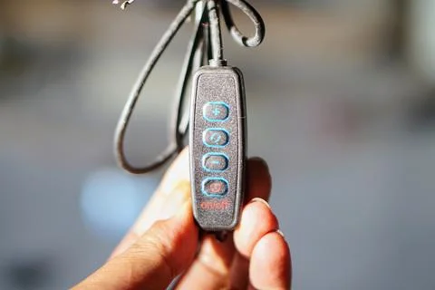 Detailed view of electronic device controller switch with light intensity Stock Photos
