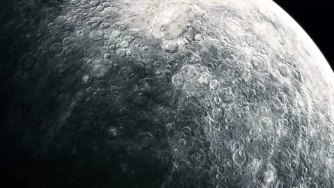 Detailed View of the Eris Cratered Surface, Rotating Eris Planet in 3D Spac.. Stock Footage 313757427