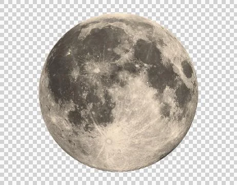 Detailed view of the full moon's surface with craters and maria visible Stock Illustration