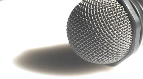 Detailed view of a handheld microphone Stock Footage 62083791