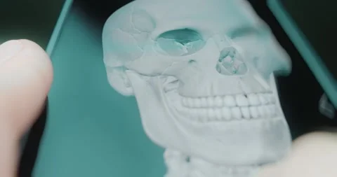 Detailed view of human skull bones Video stock 313838994