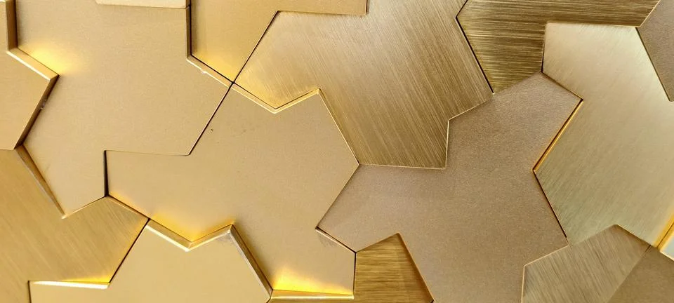 Detailed view of an interlocking geometric surface Stock Photos