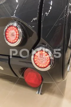 Detailed view of led rear lights of a caravan, switzerland Stock Photos