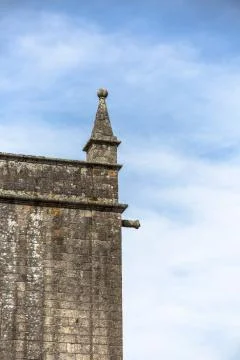 Detailed view of a pinnacle at the back facade of the Cathedral of Viseu Stock Photos