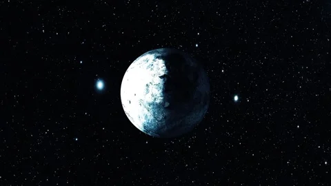 Detailed view of a planet in space, surrounded by stars and galaxies Stockbeeldmateriaal 315189863