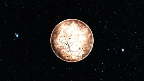 Detailed view of a planet in space, surrounded by stars and galaxies Stock Footage 315189918