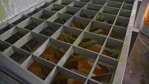 A detailed view showcasing the complex mixing of honey at work Stock Footage 284960915