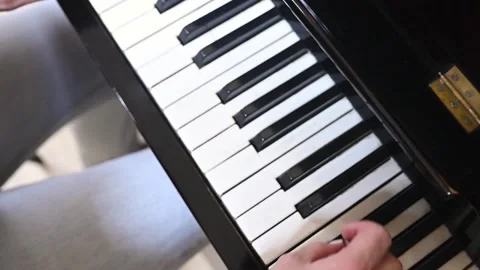 Detailed view of skillful piano practice highlights control and dedication Stock Footage 305652115