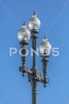 Detailed view of street lamp, retro style Stock Photos